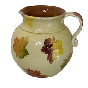 Ceramiche Alfa Pitcher Autumn Leaves Made in Italy 7 inches